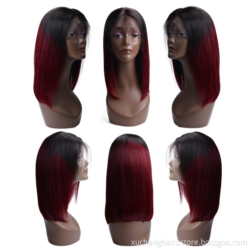 180%density Glueless Peruvian HumanHair DarkRed 99jLaceFront
